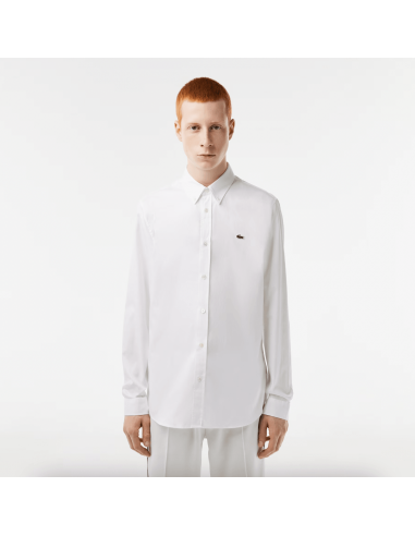 Chemise unie Lacoste ajustée blanche le concept de la Pate a emporter 