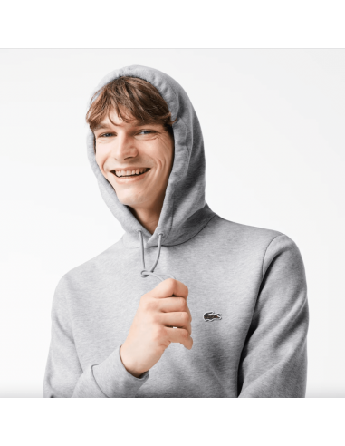 Sweat à capuche Lacoste gris en coton bio 50-70% off 