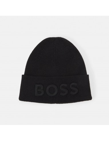 Bonnet à revers BOSS noir en laine Par le système avancé 