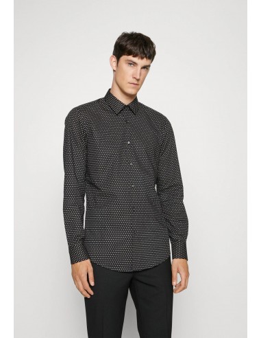 Chemise à motifs BOSS ajustée noire en coton stretch pas cher chine