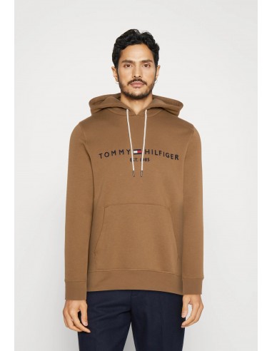 Sweat à capuche Tommy Hilfiger marron en coton bio la colonne vertébrale