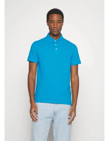 Polo Tommy Hilfiger ajusté bleu en coton bio À commander