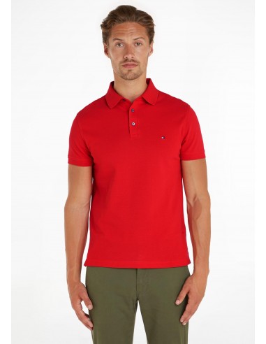 Polo Tommy Hilfiger ajusté rouge en coton bio stretch Comparez plus de prix