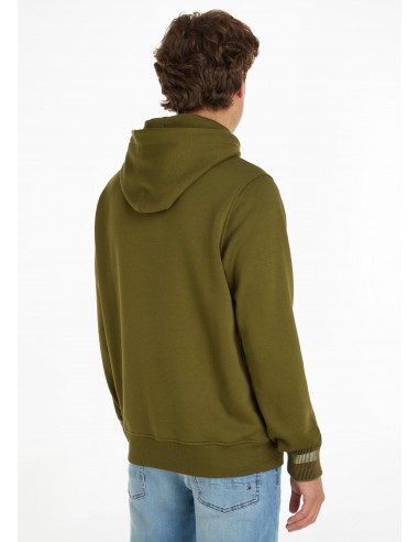 Sweat à capuche logo Tommy Hilfiger vert en coton bio offre 