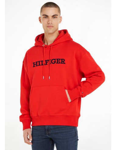 Sweat à capuche Tommy Hilfiger oversize rouge en coton bio Voir les baskets