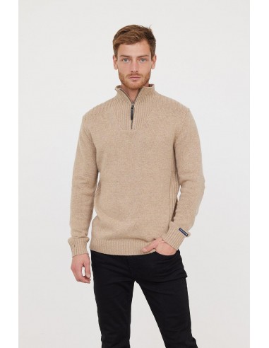 Pull demi zip Lee Cooper beige en laine Amélioration de cerveau avec