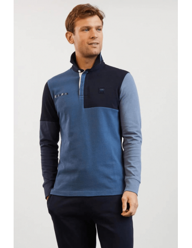 Polo colorblock Eden Park bleu foncé français