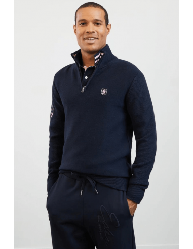 Pull demi zip Eden Park marine l'évolution des habitudes 