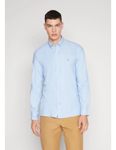 Chemise Tommy Hilfiger bleue en coton bio la chaussure