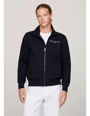 Sweat zippé Tommy Hilfiger marine en coton bio de France