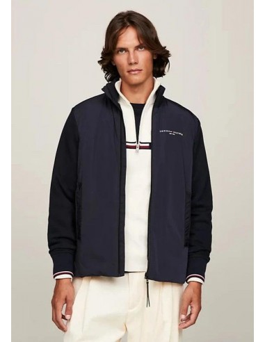 Sweat zippé Tommy Hilfiger marine en coton bio est présent 