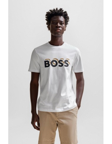 T-Shirt logo BOSS blanc Amélioration de cerveau avec