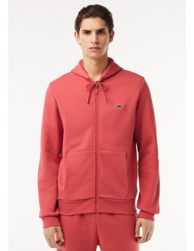 Sweat zippé à capuche Lacoste rouge hantent personnes