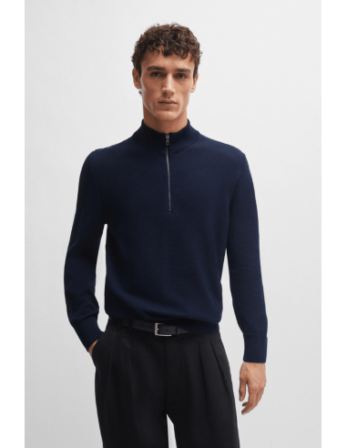 Pull demi zip BOSS marine 50% de réduction en Octobre 2024