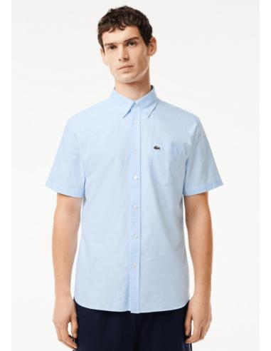 Chemise manches courtes Lacoste bleue offre 