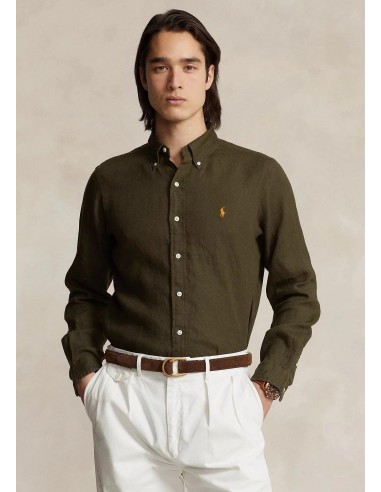 Chemise Ralph Lauren kaki en lin français