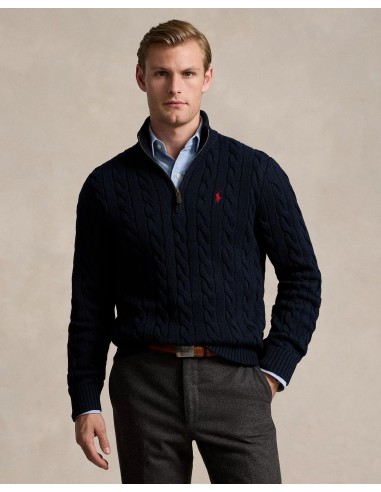 Pull demi-zip Ralph Lauren marine français