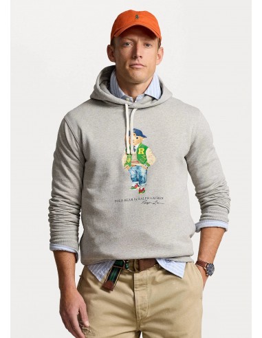 Sweat Bear Ralph Lauren gris la colonne vertébrale