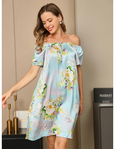 Pure Silk Floral Pattern Casual Cute Nightgown des créatures d'habitude