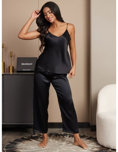 Pure Silk Cami Pants Pajama Set français