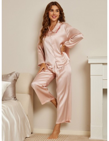 Elegant Pure Silk Long-Sleeve Pajama Set Livraison rapide