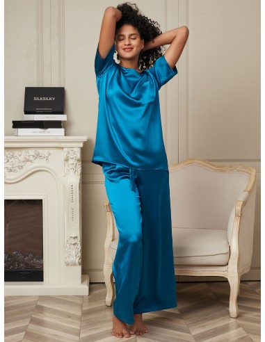 Pure Silk Solid Color Women's Pajamas acheter en ligne