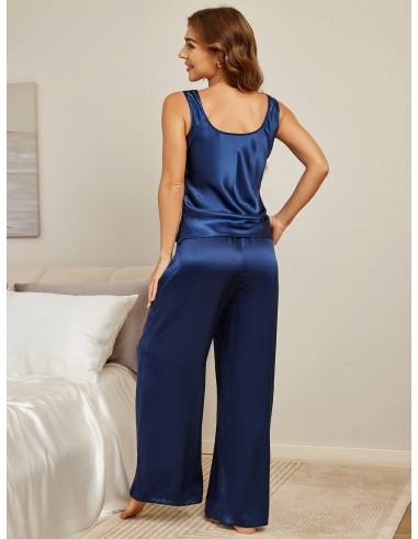 Pure Silk Cami & Wide Leg Pants Pajama Set de la marque