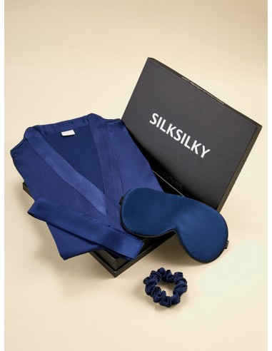 Gift Set - Silk Half Sleeve Belted Robe & Eye Mask & Scrunchie online