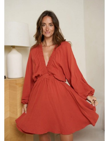 Robe Marion terracota la livraison gratuite