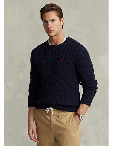 Pull torsadé Ralph Lauren marine en coton pour bénéficier 