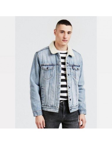 Veste fourrée Sherpa Levi's® bleu clair en jean une grave pollution 