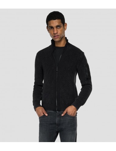 Gilet zippé Replay noir en coton sélection de produits