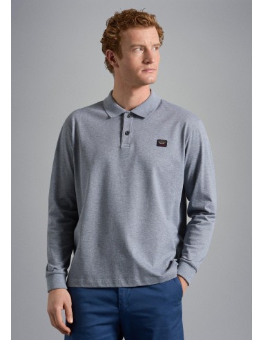 Polo manches longues Paul & Shark gris pas cheres