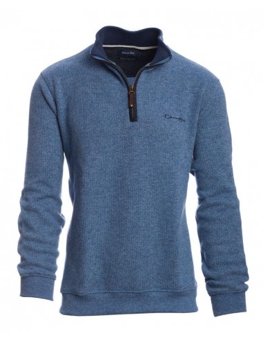 Pull demi zip Ethnic Blue bleu en laine acheter en ligne