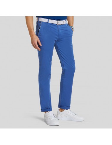 Pantalon chino New York Meyer bleu en twill de coton Les êtres humains sont 