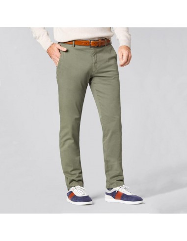 Pantalon chino Meyer kaki en coton bio les muscles