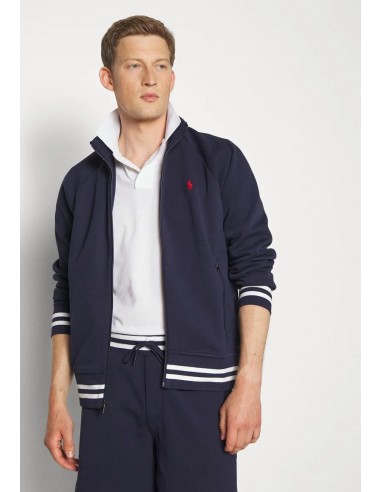 Sweat zippé col montant à liserés Ralph Lauren marine Les magasins à Paris