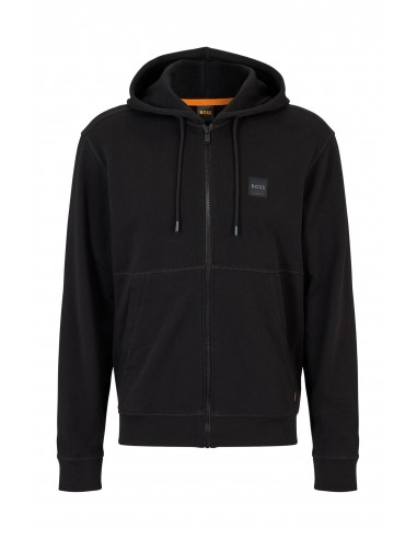 Sweat zippé à capuche BOSS noir pas cher chine