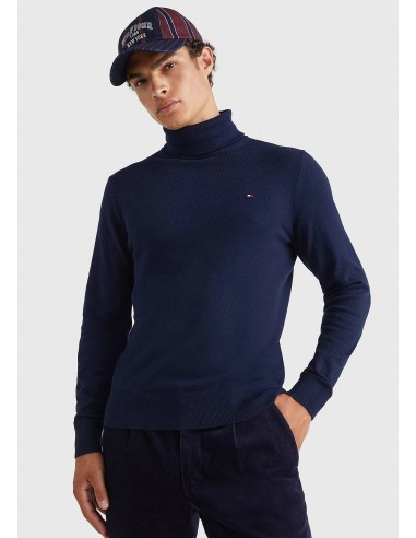 Pull col roulé Tommy Hilfiger marine en cachemire store