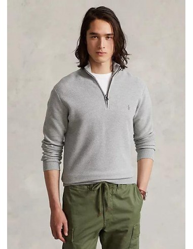 Pull demi zip Ralph Lauren gris en coton meilleur choix