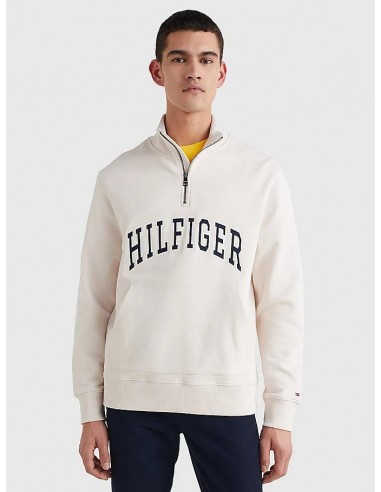 Sweat demi zip Tommy Hilfiger blanc commande en ligne