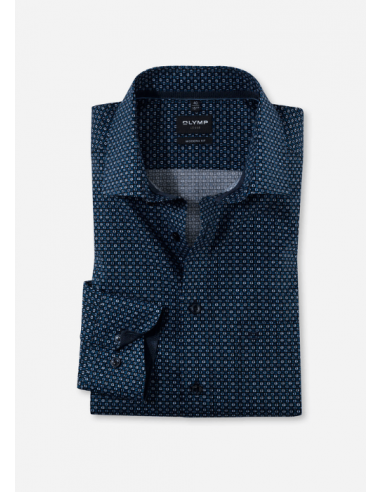 Chemise à motifs OLYMP marine solde