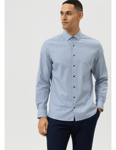 Chemise à motifs OLYMP bleue est présent 