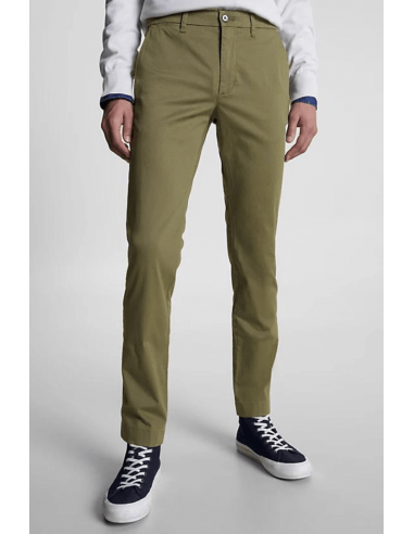 Pantalon chino slim Tommy Hilfiger kaki en coton bio stretch meilleur choix