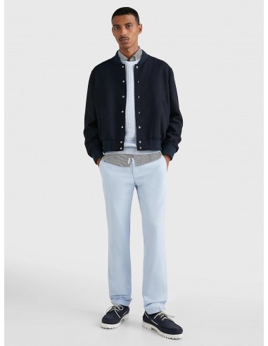 Pantalon chino slim Tommy Hilfiger bleu clair coton bio stretch à prix réduit toute l'année