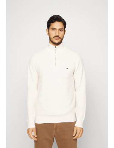 Pull demi-zip Tommy Hilfiger blanc Les êtres humains sont 