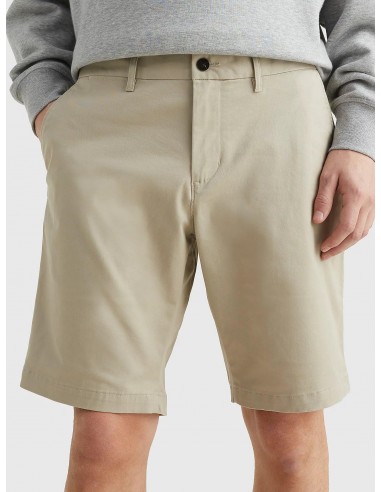 Bermuda Tommy Hilfiger beige en coton bio stretch le des métaux précieux