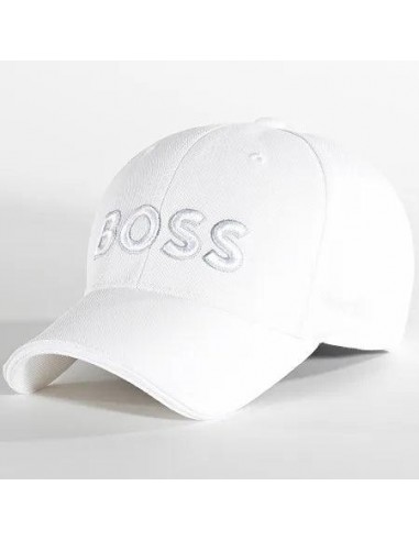 Casquette logo brodé BOSS blanche shop