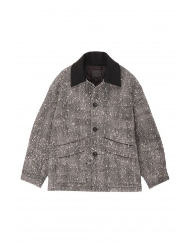 Wool Blend Herringbone Half Coat Fin de série