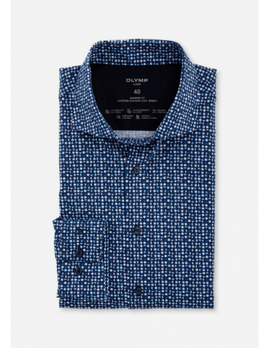 Chemise à motifs OLYMP marine JUSQU'A -70%! 